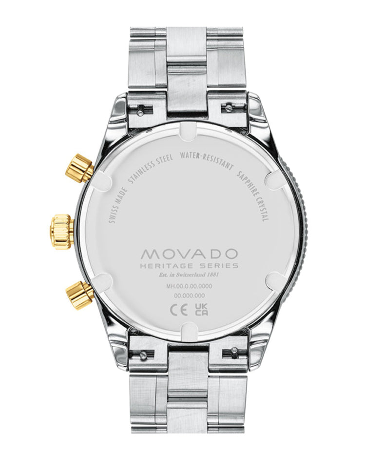 Movado Heritage Calendoplan Chronograph Blue Dial Two Tone Steel Strap Watch For Men - 3650126 Buy Now By Movado