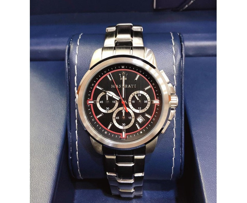 Maserati Successo Chronograph Black Dial Silver Steel Strap Watch For Men - R8873621009 Buy Now By Maserati
