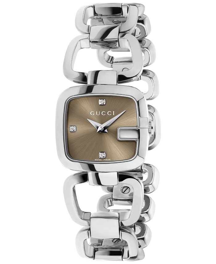Gucci G Gucci Brown Dial Silver Steel Strap Watch For Women - YA125503 Buy Now By Gucci