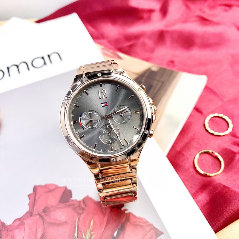 Tommy Hilfiger Eve Chronograph Quartz Grey Dial Rose Gold Steel Strap Watch For Women - 1782277 Buy Now By Tommy Hilfiger