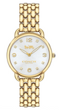 Coach Delancey Slim Silver Dial Gold Steel Strap Watch For Women - 14502782 Buy Now By Coach
