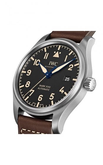 IWC Pilot's Watch Mark XVIII 40mm Black Dial Brown Leather Strap Watch for Men - IW327006 Buy Now By IWC