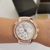 Michael Kors Sidney Multifunction White Dial Pink Silicone Strap Watch For Women - MK7222 Buy Now By Michael Kors