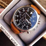 Michael Kors Gage Chronograph Quartz Black Dial Brown Leather Strap Watch For Men - MK8333 Buy Now By Michael Kors