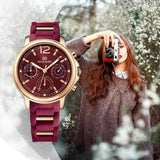 Tommy Hilfiger Claudia Red Dial Two Tone Steel Strap Watch for Women - 1781744 Buy Now By Tommy Hilfiger