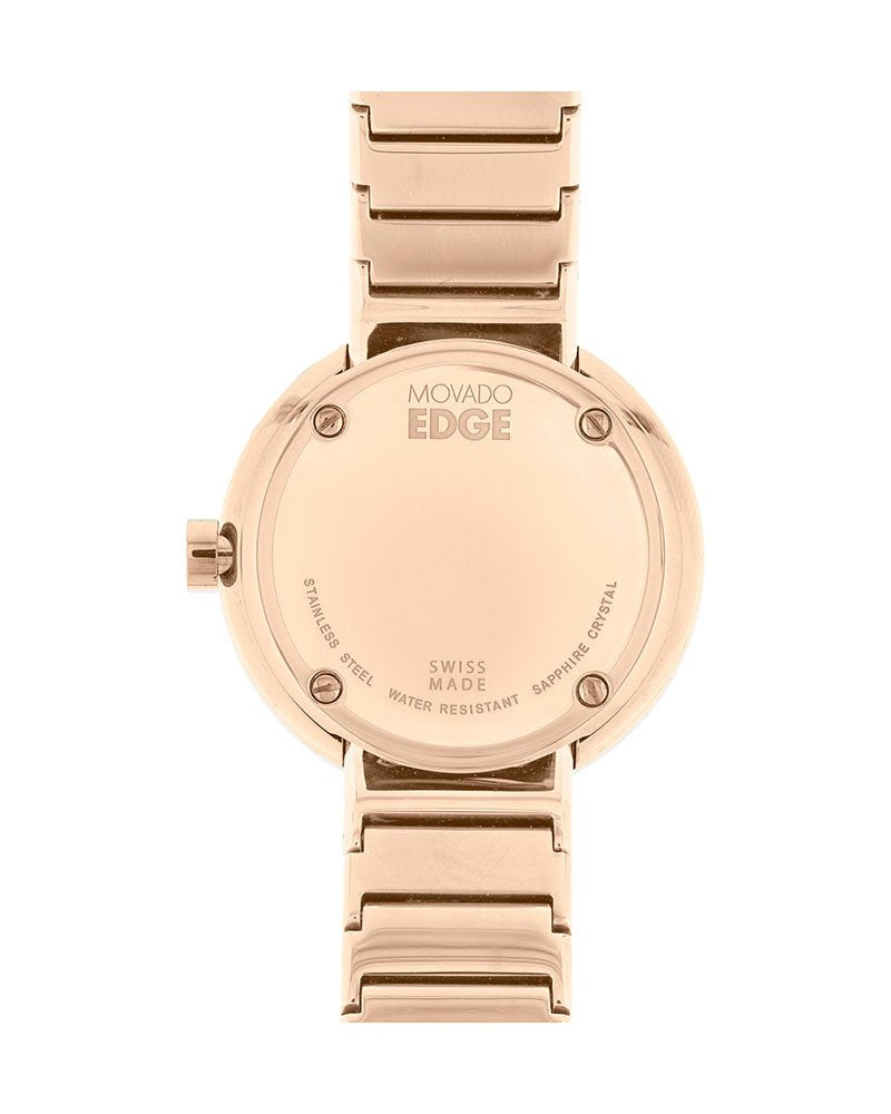 Movado Edge Rose Gold Dial Rose Gold Steel Strap Watch for Women - 3680013 Buy Now By Movado