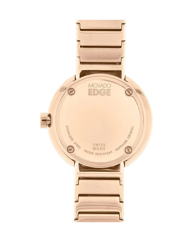 Movado Edge Rose Gold Dial Rose Gold Steel Strap Watch for Women - 3680013 Buy Now By Movado