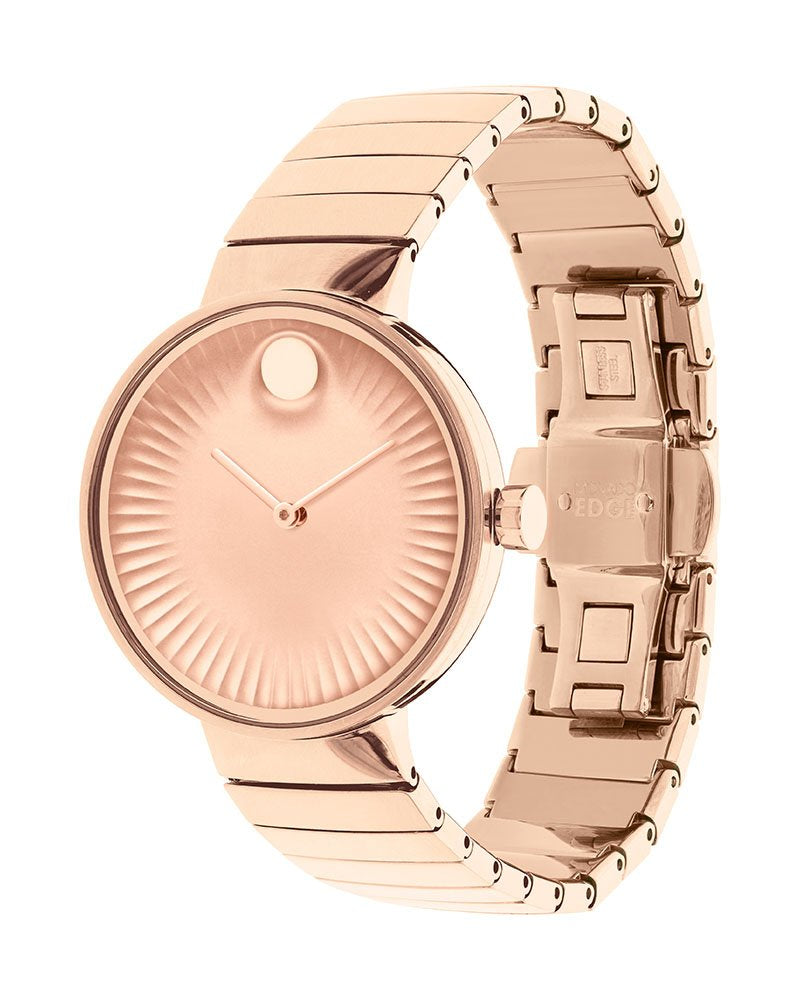 Movado Edge Rose Gold Dial Rose Gold Steel Strap Watch for Women - 3680013 Buy Now By Movado