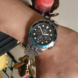 Fossil FB-01 Chronograph Black Dial Silver Steel Strap Watch for Men - FS5827 Buy Now By Fossil