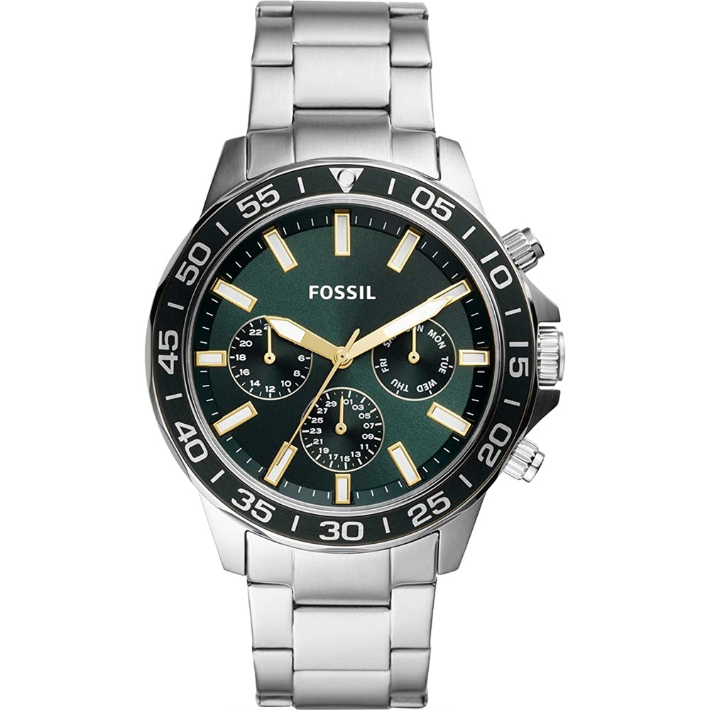 Fossil Bannon Chronograph Green Dial Silver Steel Strap Watch for Men - BQ2492 Buy Now By Fossil