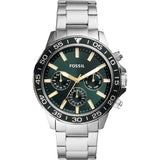 Fossil Bannon Chronograph Green Dial Silver Steel Strap Watch for Men - BQ2492 Buy Now By Fossil