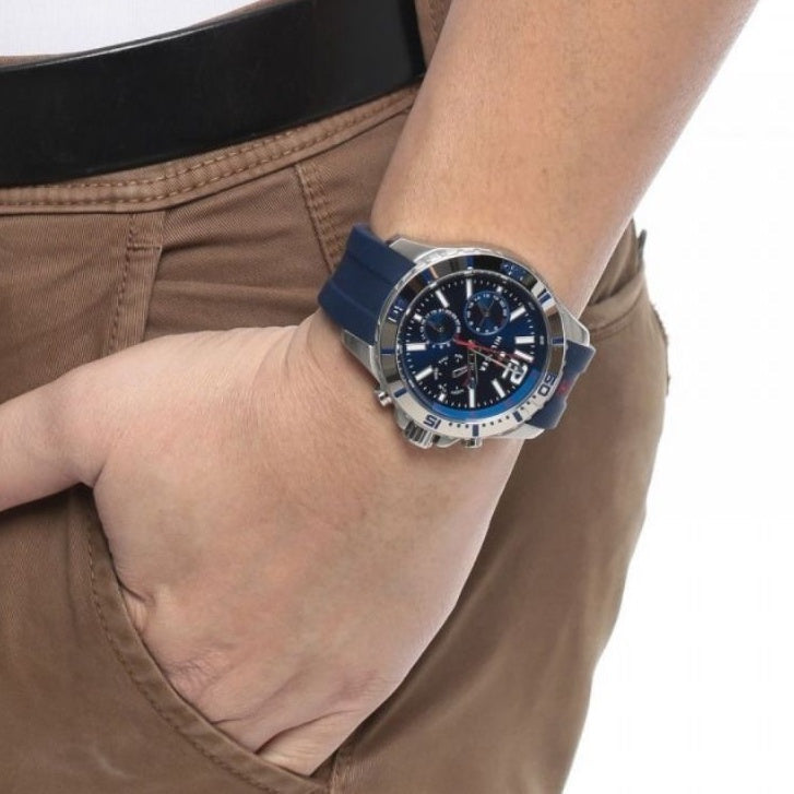 Tommy Hilfiger Sport Multifunction Black Dial Black Rubber Strap Watch for Men - 1791143 Buy Now By Tommy Hilfiger