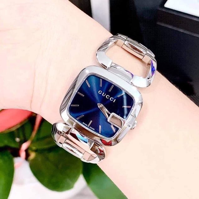 Gucci G Gucci Blue Dial Silver Steel Strap Watch For Women - YA125405 Buy Now By Gucci