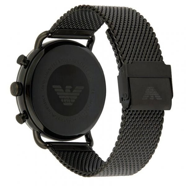 Emporio Armani Aviator Black Dial Black Mesh Bracelet Watch For Men - AR11142 Buy Now By Emporio Armani