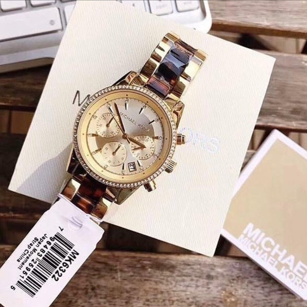 Michael Kors Ritz Gold Dial Two Tone Steel Strap Watch for Women - MK6322 Buy Now By Michael Kors