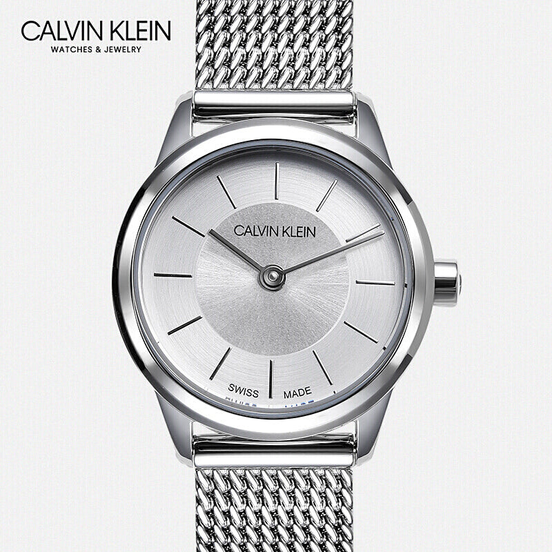 Calvin Klein Minimal White Dial Silver Mesh Bracelet Watch for Women - K3M23126 Buy Now By Calvin Klein
