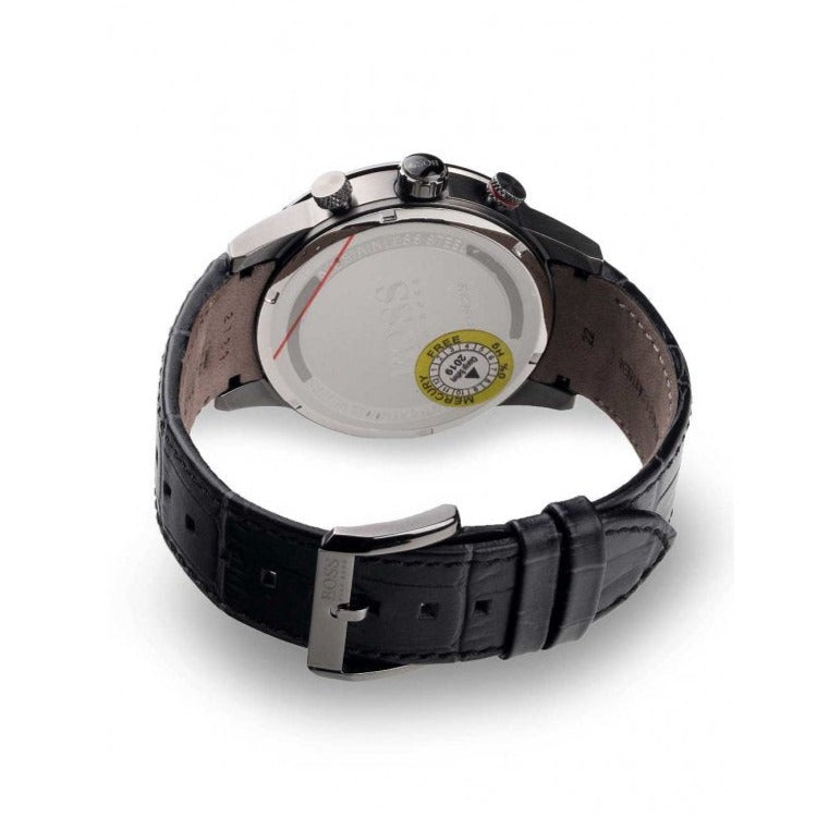 Hugo Boss Rafale Chronograph Grey Dial Black Leather Strap Watch For Men - HB1513445 Buy Now By Hugo Boss