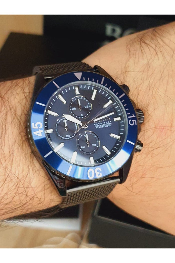 Hugo Boss Ocean Edition Blue Dial Black Mesh Bracelet Watch for Men - 1513702 Buy Now By Hugo Boss