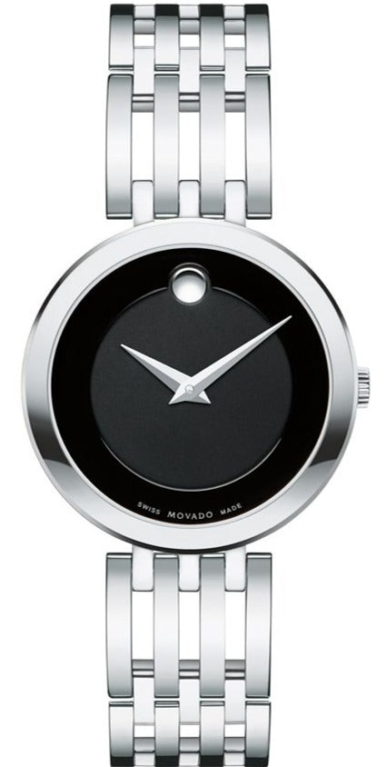 Movado Esperanza 28mm Black Dial Silver Steel Strap Watch For Women - 0607051 Buy Now By Movado