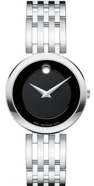 Movado Esperanza 28mm Black Dial Silver Steel Strap Watch For Women - 0607051 Buy Now By Movado