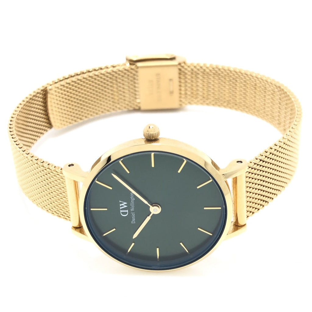 Daniel Wellington Petite Emerald Green Dial Gold Mesh Strap Watch For Women - DW00100479 Buy Now By Daniel Wellington