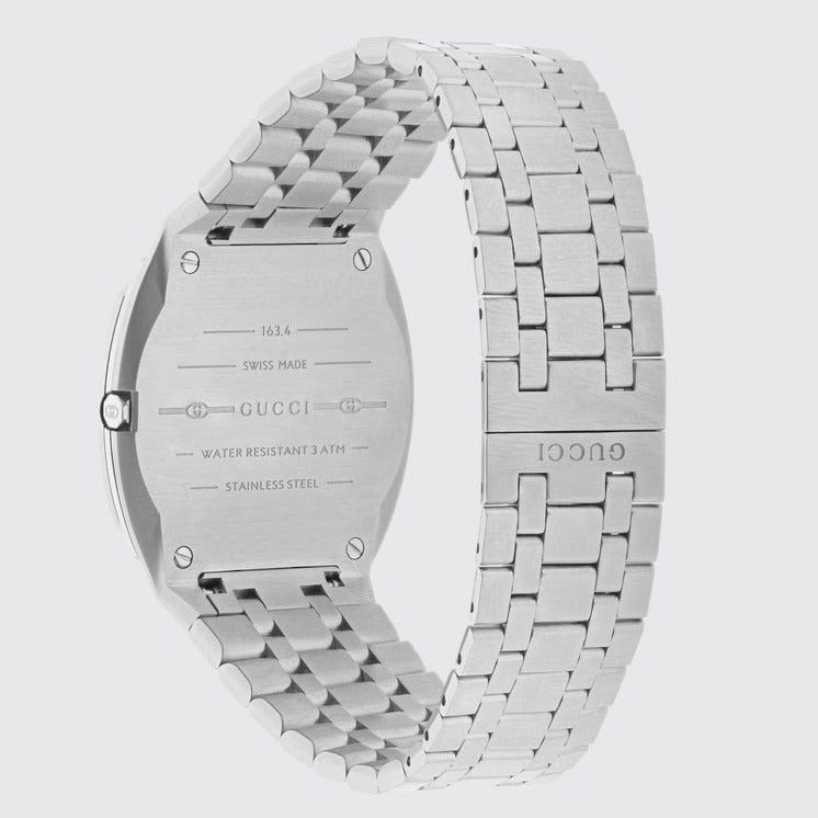 Gucci 25H Quartz Diamonds Silver Dial Silver Steel Strap Watch for Women - YA163401 Buy Now By Gucci
