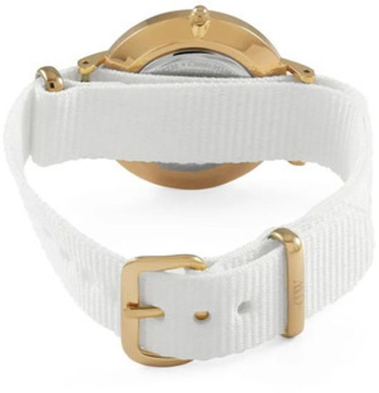 Daniel Wellington Classic Petite Dover Black Dial White NATO Strap Watch For Women - DW00100314 Buy Now By Daniel Wellington