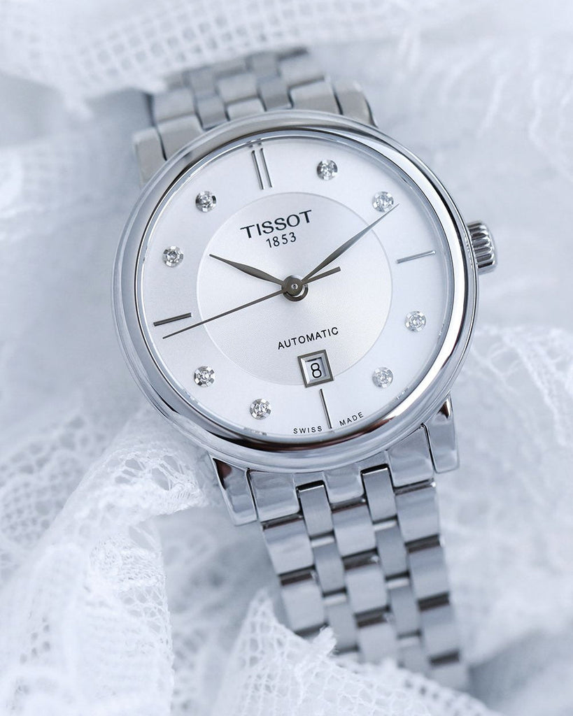 Tissot Carson Premium Automatic Lady Diamonds Silver Dial Silver Steel Strap Watch for Women - T122.207.11.036.00 Buy Now By Tissot