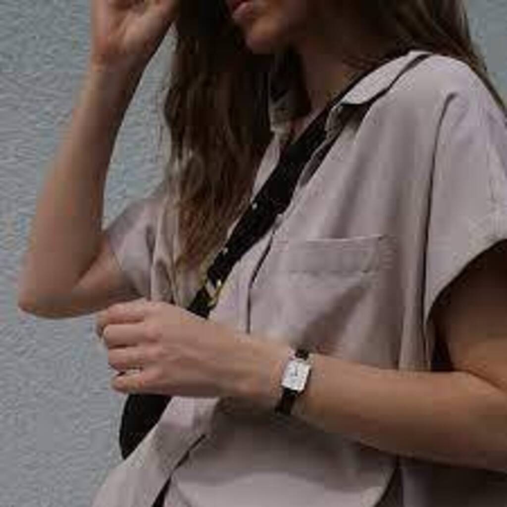 Daniel Wellington Quadro White Dial Black Leather Strap Watch For Women - DW00100434 Buy Now By Daniel Wellington