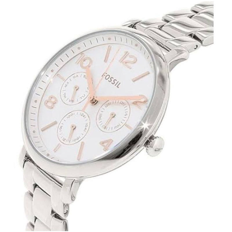 Fossil Jacqueline Multifunction White Dial Silver Steel Strap Watch for Women - ES3738 Buy Now By Fossil