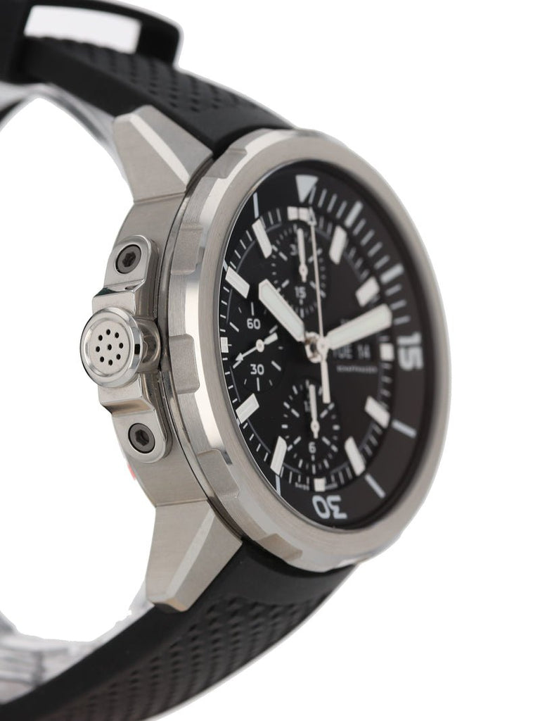 IWC Aquatimer Chronograph Black Dial Black Leather Strap Watch for Men - IW376803 Buy Now By IWC