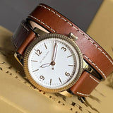 Burberry Utilitarian White Dial Brown Leather Strap Watch for Women - BU7850 Buy Now By Burberry