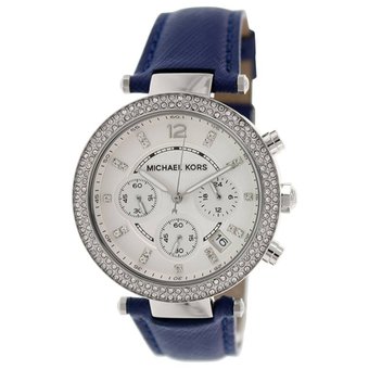 Michael Kors Parker White Dial Navy Blue Leather Strap Watch for Women - MK2293 Buy Now By Michael Kors