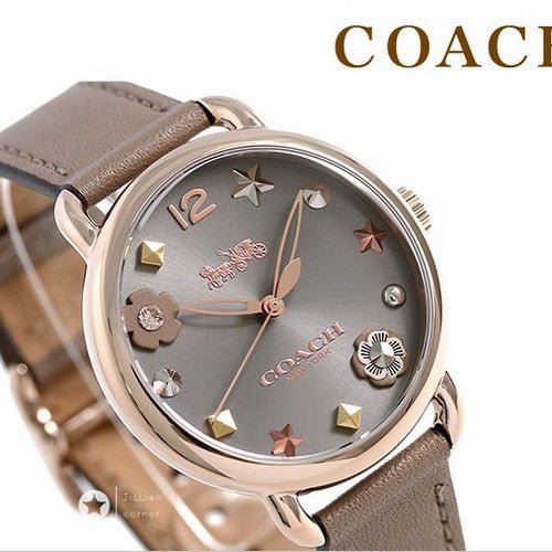 Coach Delancey Grey Dial Grey Leather Strap Watch For Women - 14502797 Buy Now By Coach