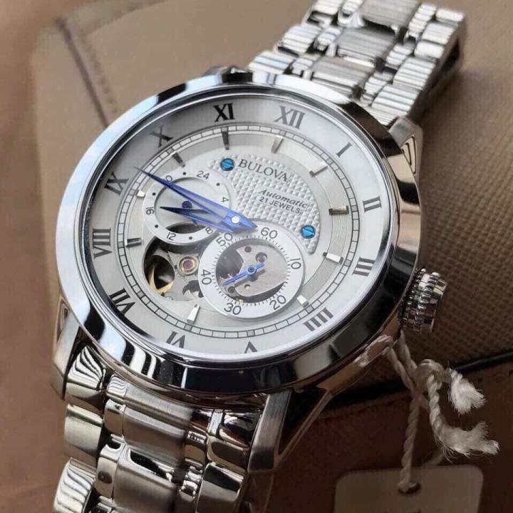 Bulova BVA Series Dual Aperture Silver Dial Silver Steel Strap Watch for Men - 96A118 Buy Now By Bulova