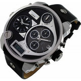 Diesel Mr Daddy Chronograph White Dial Black Leather Strap Watch For Men - DZ7125 Buy Now By Diesel