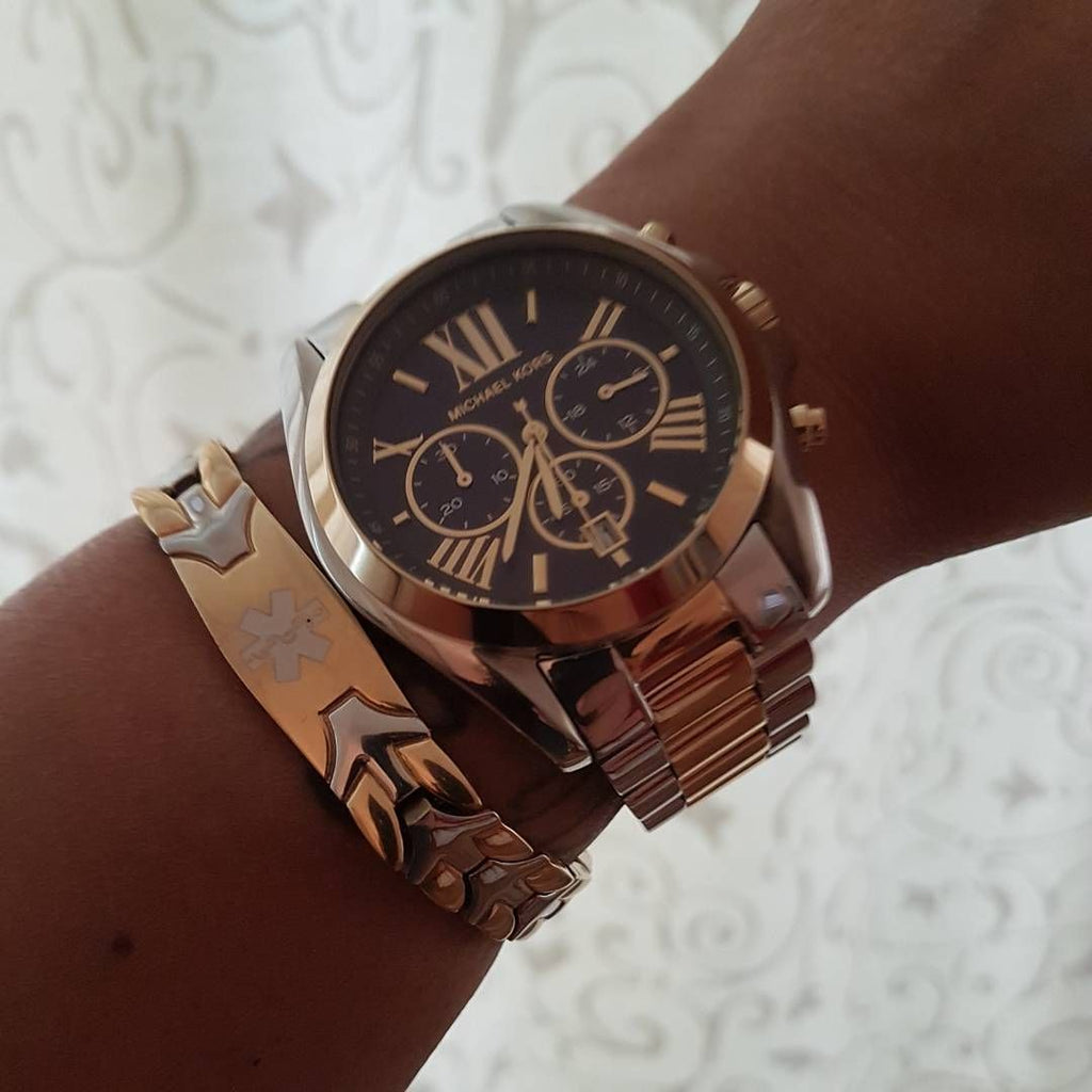 Michael Kors Bradshaw Blue Dial Two Tone Steel Strap Watch for Women - MK5976 Buy Now By Michael Kors