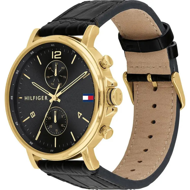 Tommy Hilfiger Daniel Black Dial Black Leather Strap Watch for Men - 1710417 Buy Now By Tommy Hilfiger