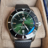 Breitling Superocean Heritage B20 Automatic 46 Green Dial Black Mesh Bracelet Watch for Men - AB2020121L1S1 Buy Now By Breitling