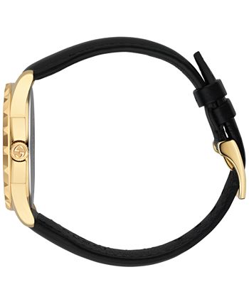 Gucci Le Marche Des Merveilles Quartz Green Dial Black Leather Strap Watch For Women - YA126463 Buy Now By Gucci