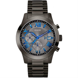Guess Atlas Quartz Grey Dial Grey Steel Strap Watch For Men - W0668G2 Buy Now By Guess