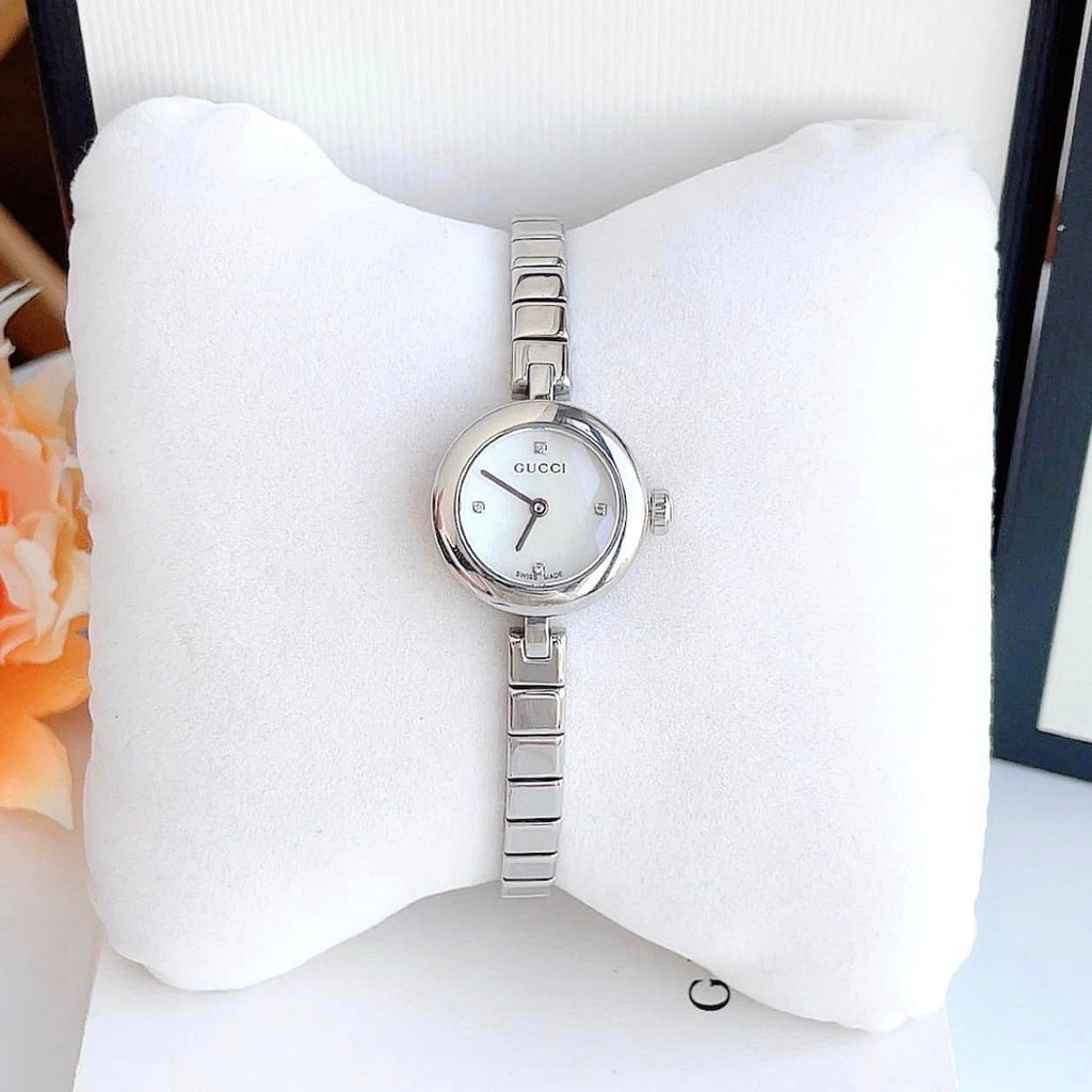 Gucci Diamantissima Quartz Diamonds White Dial Silver Steel Strap Watch For Women - YA141503 Buy Now By Gucci