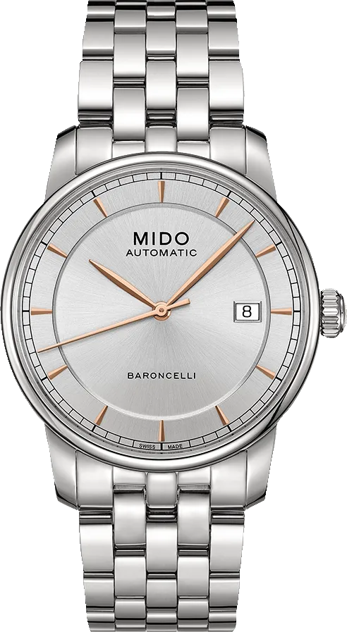Mido Baroncelli III Automatic Silver Dial Silver Steel Strap Watch For Women - M7600.4.10.1 Buy Now By Mido