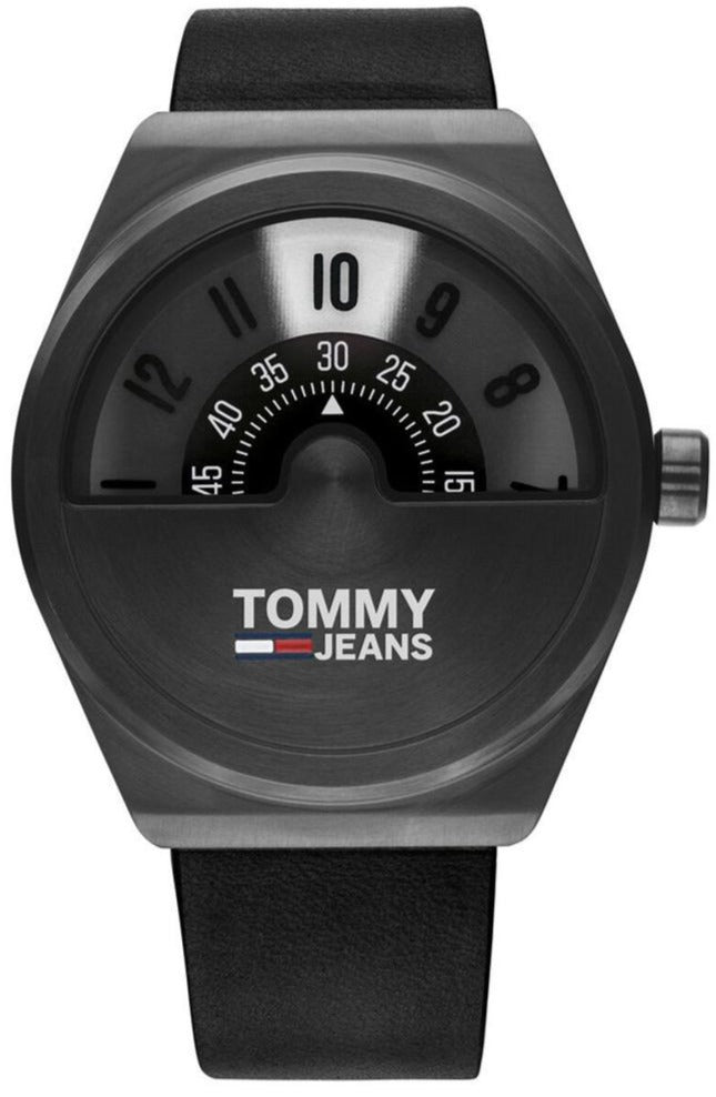 Tommy Hilfiger Monogram Pop Quartz Black Dial Black Leather Strap Watch For Men - 1791773 Buy Now By Tommy Hilfiger