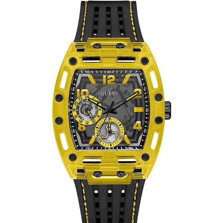 Guess Phoenix Chronograph Black Dial Black Rubber Strap Watch for Men - GW0499G2 Buy Now By Guess