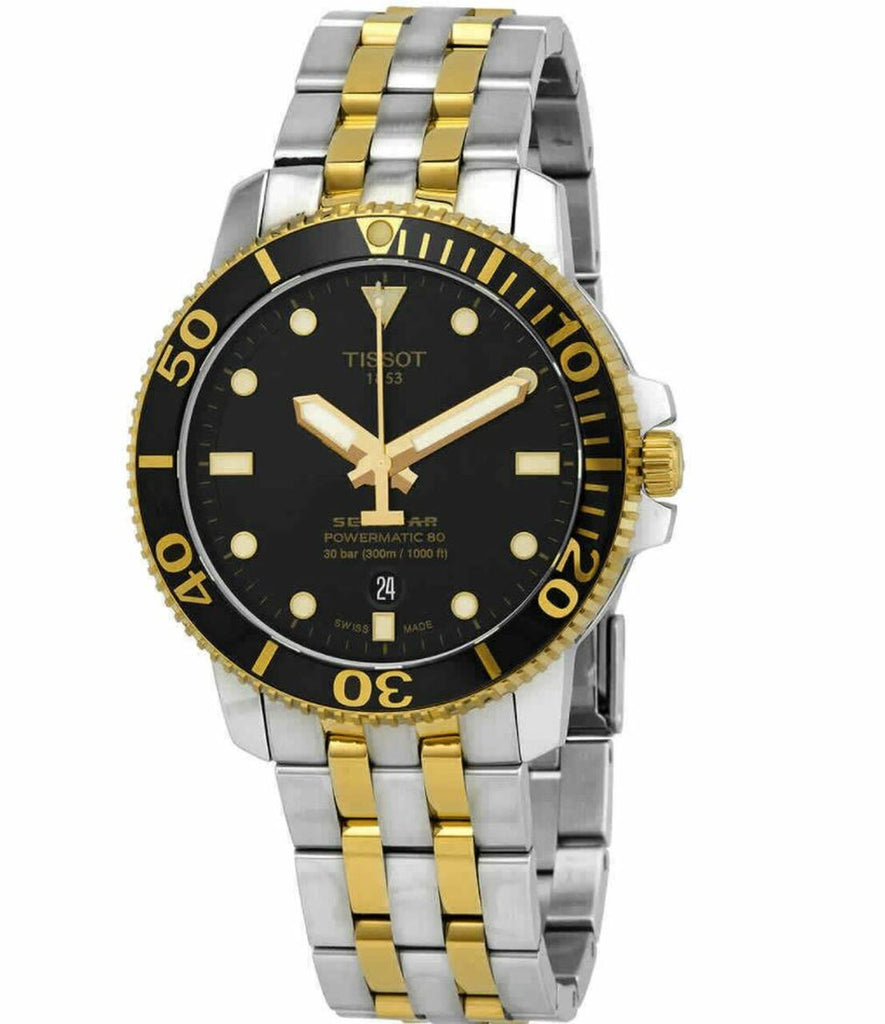 Tissot Seastar 1000 Powermatic 80 Black Dial Two Tone Steel Strap Watch For Men - T120.407.22.051.00 Buy Now By Tissot