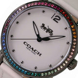 Coach Delancey Crystals White Dial White Leather Strap Watch For Women - 14502888 Buy Now By Coach