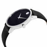 Movado Museum Classic Black Dial Black Leather Strap Watch for Men - 0607194 Buy Now By Movado