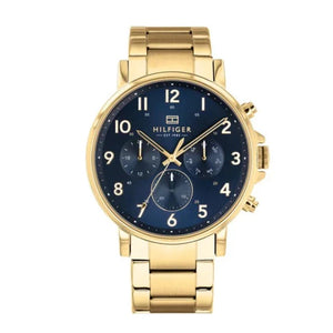 Tommy Hilfiger Daniel Chronograph Blue Dial Gold Steel Strap Watch for Men - 1710384 Buy Now By Tommy Hilfiger