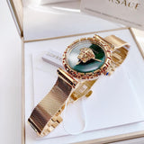 Versace Palazzo Empire Greca Green Dial Gold Mesh Bracelet Watch for Women - VEDV00819 Buy Now By Versace